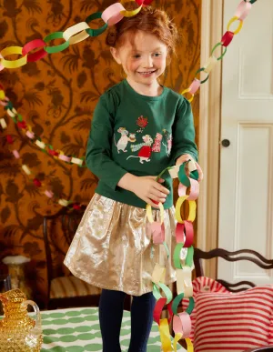 Metallic Party Skirt-Gold Metallic
