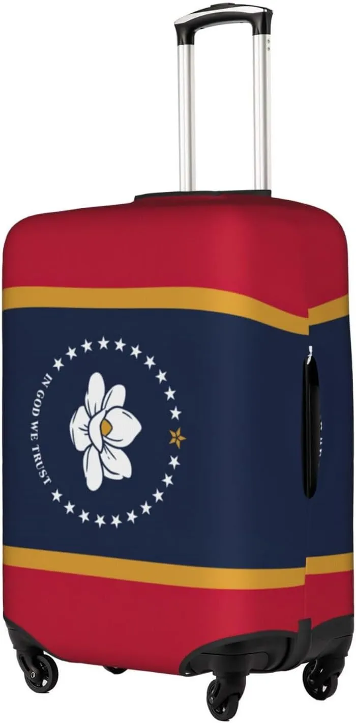 Mississippi State Flag Print Washable Suitcase Cover Protective Luggage Cover Anti Scratch Travel Gear Protector