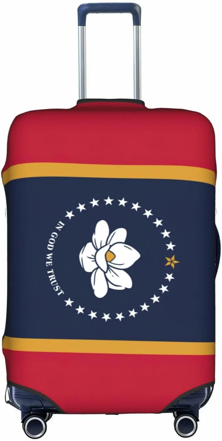 Mississippi State Flag Print Washable Suitcase Cover Protective Luggage Cover Anti Scratch Travel Gear Protector