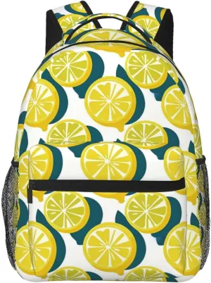 Modern Minimalist Lemon Pattern Adult Backpacks 15 Inch Laptop Backpack Double Shoulder Bag for Work Travel Gifts
