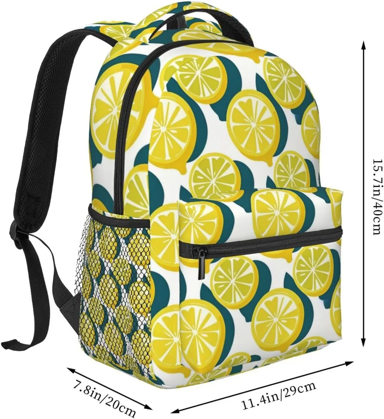 Modern Minimalist Lemon Pattern Adult Backpacks 15 Inch Laptop Backpack Double Shoulder Bag for Work Travel Gifts