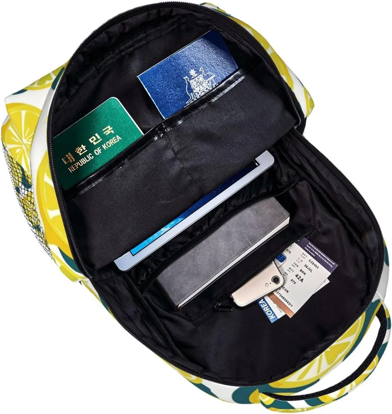 Modern Minimalist Lemon Pattern Adult Backpacks 15 Inch Laptop Backpack Double Shoulder Bag for Work Travel Gifts