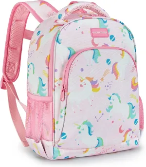 mommore Toddler Backpack, Unicorn Backpack for Girls Age 2-4 Preschool Backpack Daycare Backpack with Chest Strap Water Resistant, pink