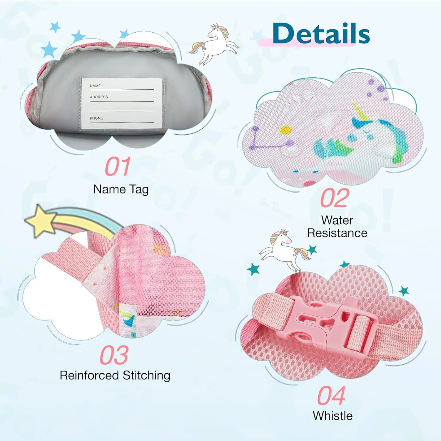 mommore Toddler Backpack, Unicorn Backpack for Girls Age 2-4 Preschool Backpack Daycare Backpack with Chest Strap Water Resistant, pink