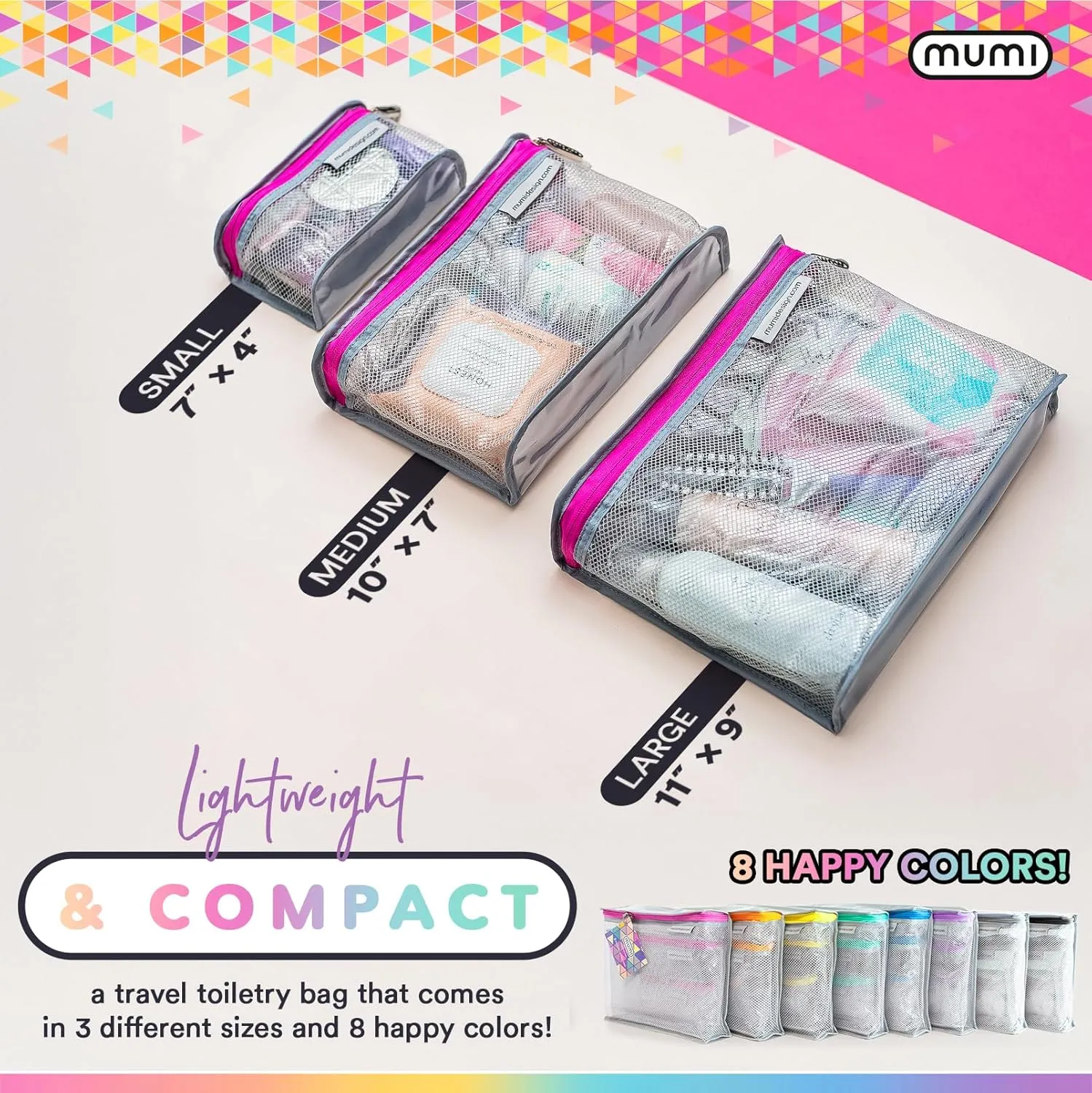 MUMI Travel Toiletry Bag Set of 3  Clear TSA Approved Toiletry Bags for Women  Reusable Water-Resistant Makeup Organizer Pouches for Skincare, Cosmetics, Travel Accessories, Airport Packing - Aqua