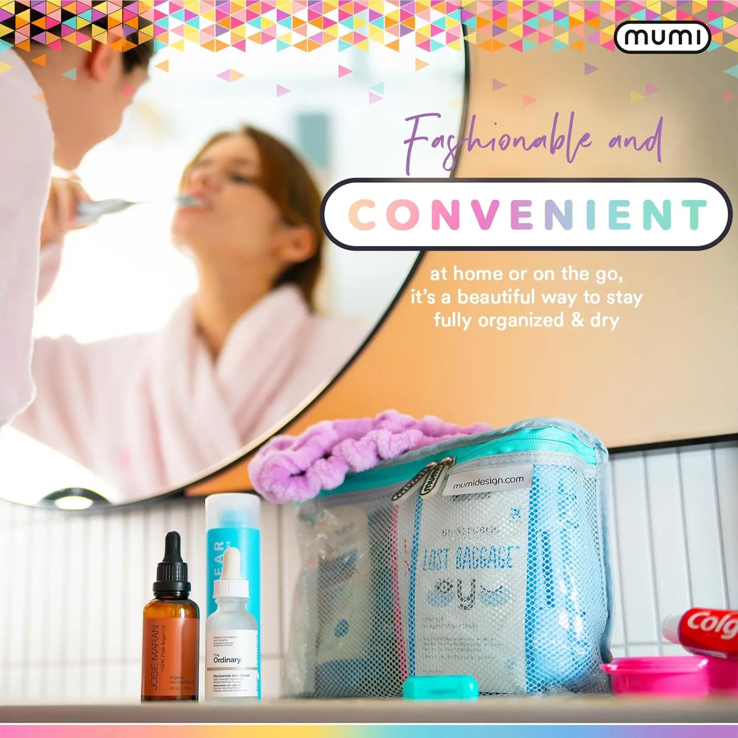 MUMI Travel Toiletry Bag Set of 3  Clear TSA Approved Toiletry Bags for Women  Reusable Water-Resistant Makeup Organizer Pouches for Skincare, Cosmetics, Travel Accessories, Airport Packing - Aqua