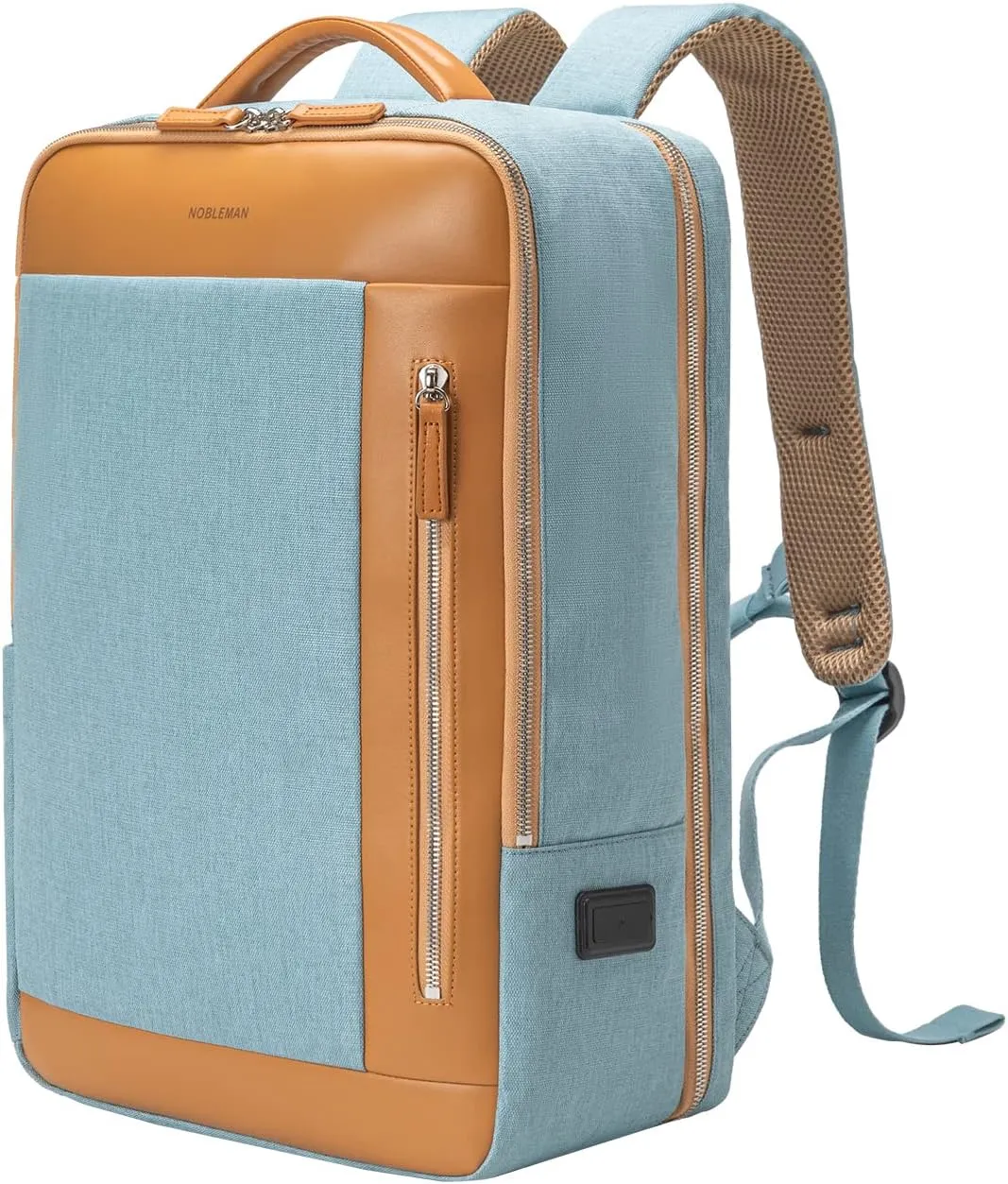 NOBLEMAN Work Travel Backpack, Large 17 Inch Laptop Ergonomic Business Computer Backpacks Airplane Approved with Luggage Strap, Anti Theft Professional Office College Backpack for Women Men (Aqua)