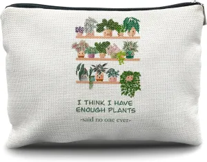 Nogrit Plant Lady Gifts,Plant Lover Gifts Makeup Cosmetic Bag,I Think I Have Enough Plants Potted Plant Makeup Travel Toiletry Bag,Gifts for Gardeners Women,Funny Plant Mom Gifts