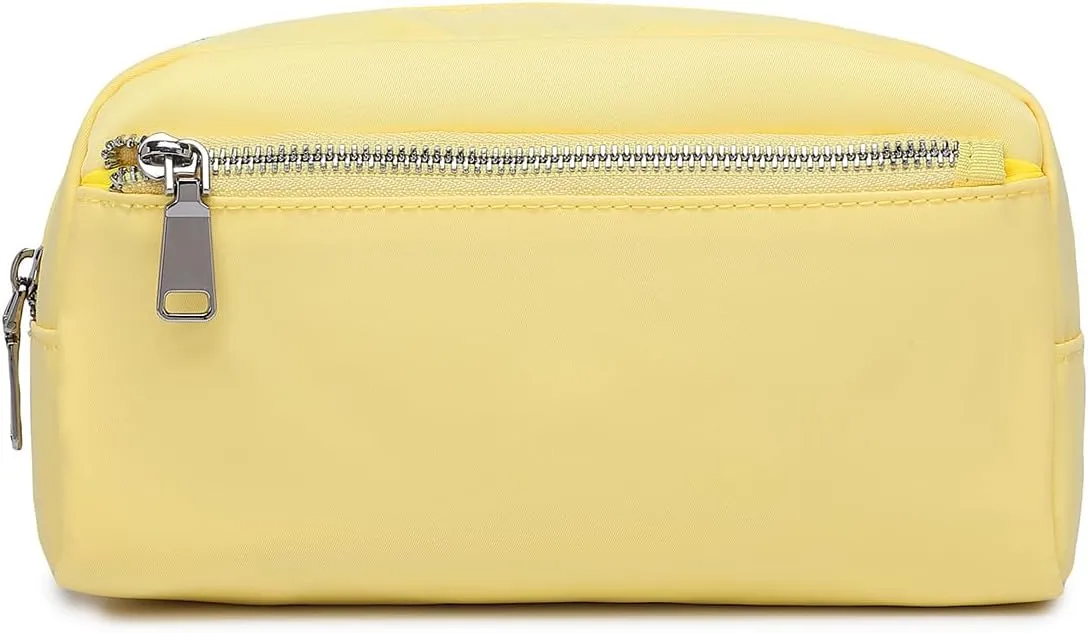 Nylon Female cosmetic bags Canvas toiletry bags Wash bags with large capacity Simple design (Nylon/Yellow)