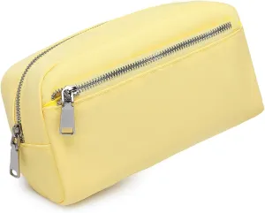 Nylon Female cosmetic bags Canvas toiletry bags Wash bags with large capacity Simple design (Nylon/Yellow)