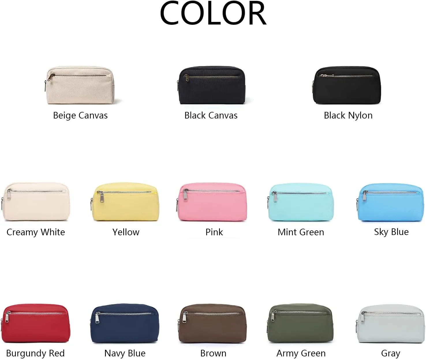Nylon Female cosmetic bags Canvas toiletry bags Wash bags with large capacity Simple design (Nylon/Yellow)