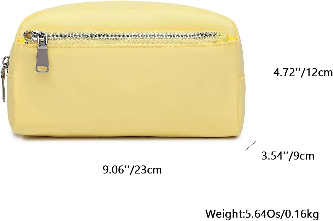 Nylon Female cosmetic bags Canvas toiletry bags Wash bags with large capacity Simple design (Nylon/Yellow)