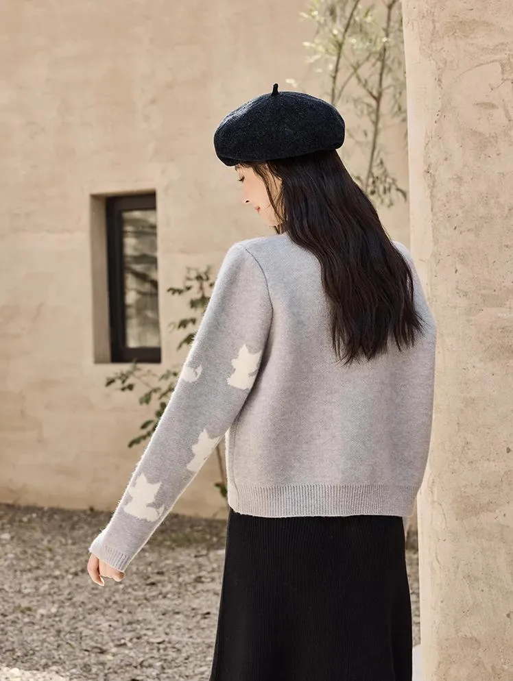 O-Neck Knitted Sweater for Women