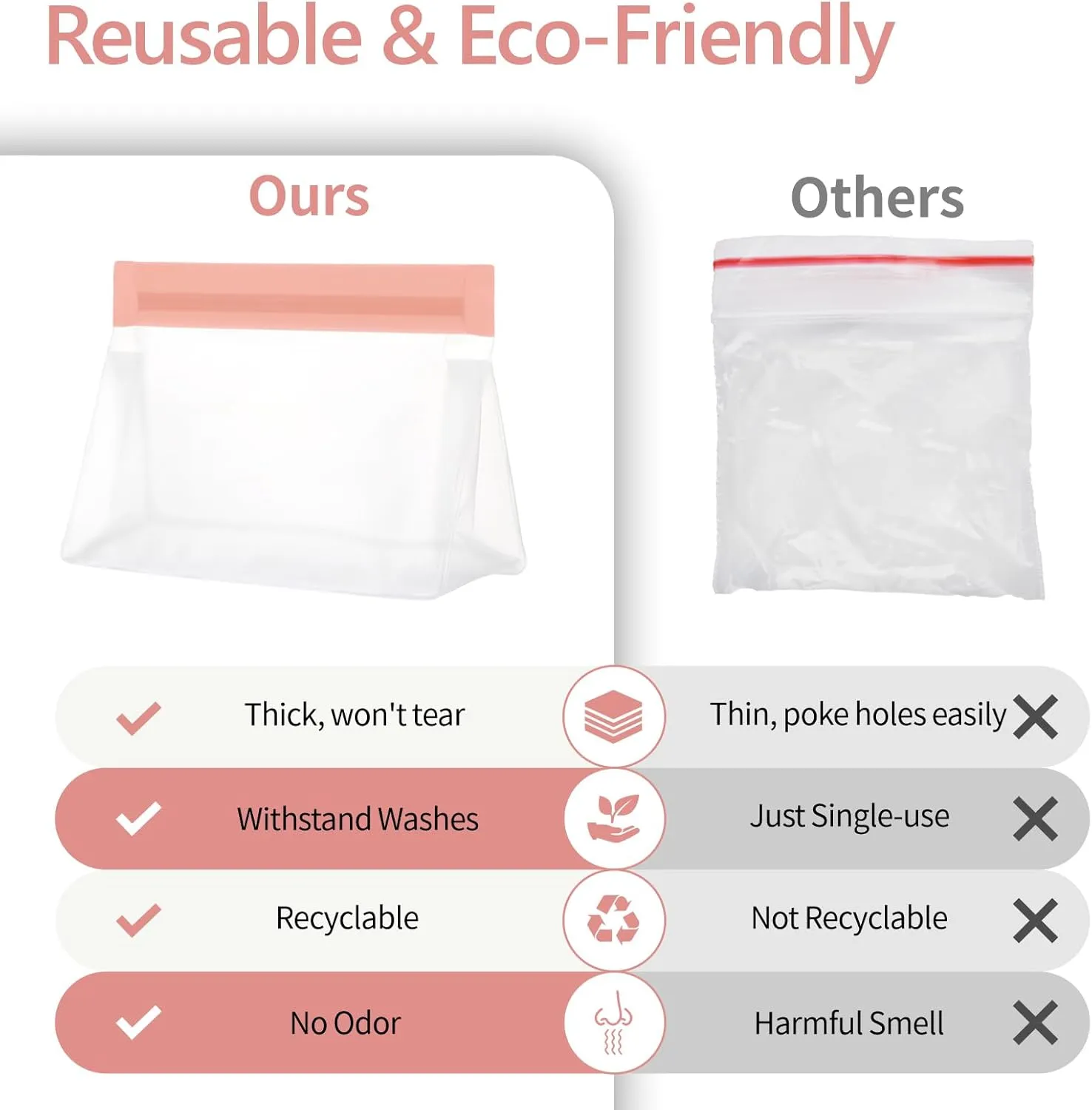 PACKISM Leakpoof Clear Cosmetic Bags - Sealed TSA Approved Toiletry Bags, Reusable and Easy to Clean, Semi-Transparent Clear Toiletry Bag, Carry on Airport Airline Compliant Bag, 1L 2M 1S, Pink