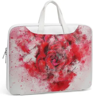 Painted Rose Leather Bag Laptop Case Slim Water Resistant Computer Bags with Handle Briefcase for Work