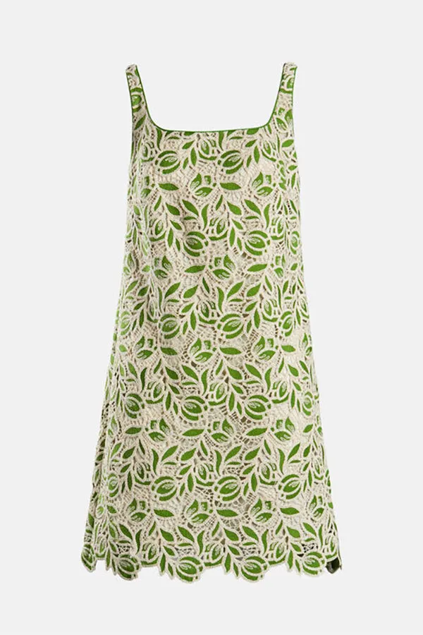 PANTOGRAFO GREEN MACRAME LACE DRESS
