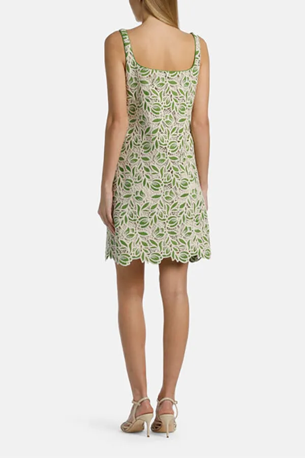 PANTOGRAFO GREEN MACRAME LACE DRESS