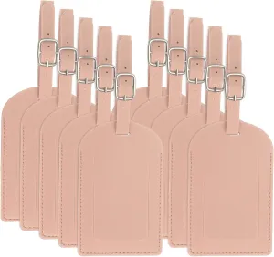 PATIKIL Leather Luggage Tag, 30 Pcs Luggage Tags Pu Bag Tags for Suitcases Airplane Travel Essentials, Pink
