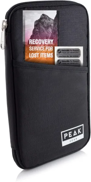 Peak Gear RFID Travel Pouch with Theft Protection and Lost & Found Service