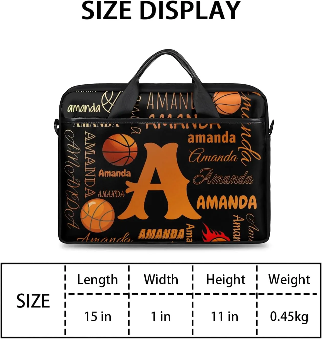 Personalized Laptop Bag Case Baseball Custom Computer Briefcases for Women Men Waterproof