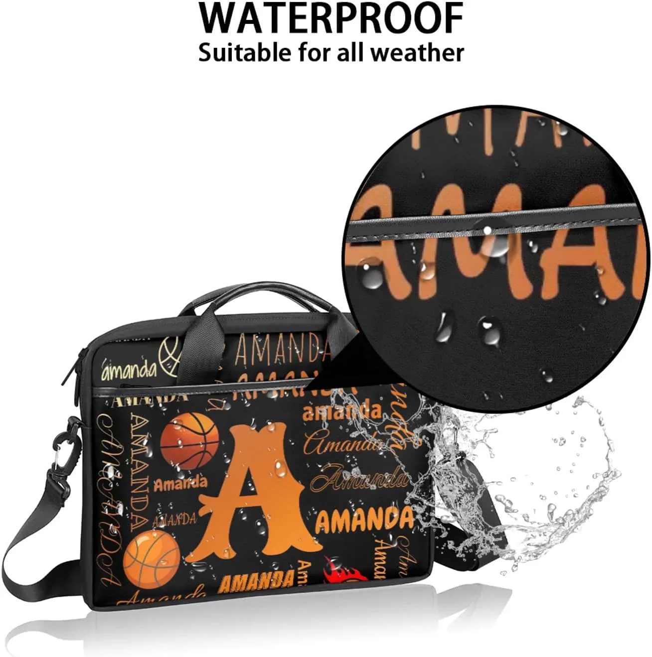 Personalized Laptop Bag Case Baseball Custom Computer Briefcases for Women Men Waterproof