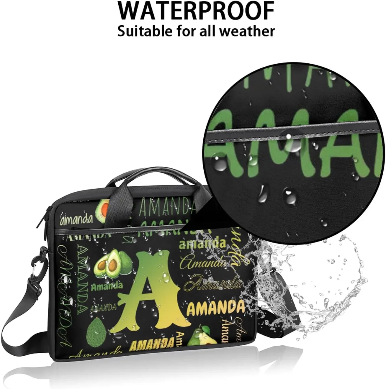 Personalized Laptop Bag Case Baseball Custom Computer Briefcases for Women Men Waterproof