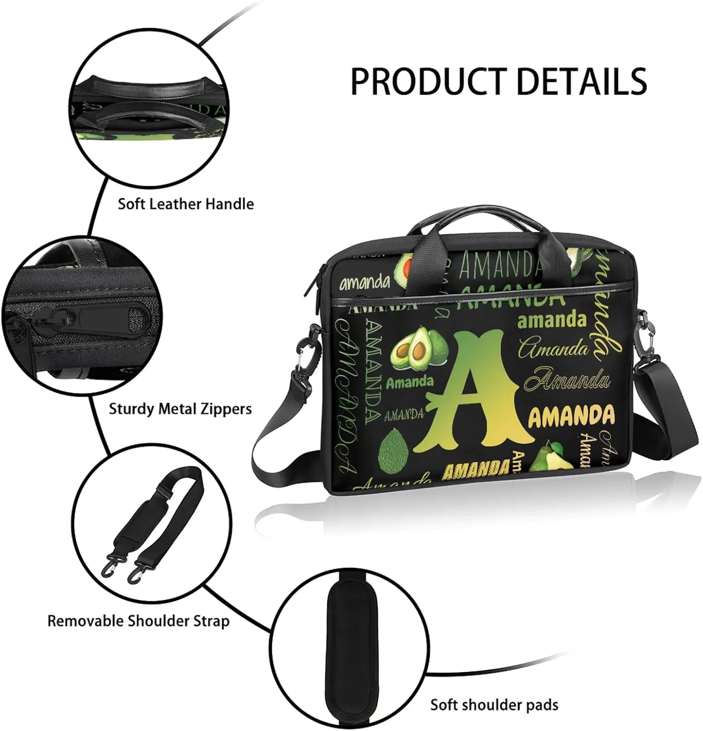 Personalized Laptop Bag Case Baseball Custom Computer Briefcases for Women Men Waterproof