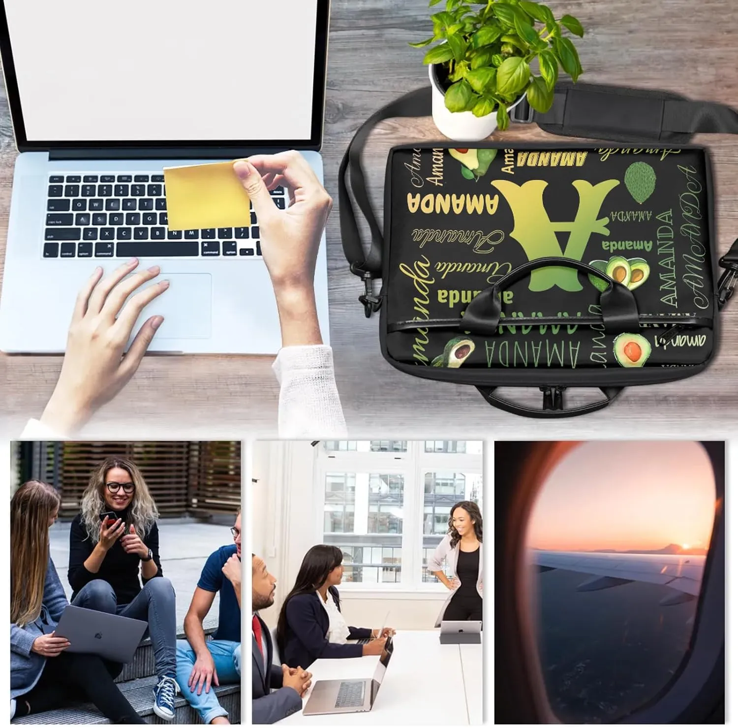 Personalized Laptop Bag Case Baseball Custom Computer Briefcases for Women Men Waterproof