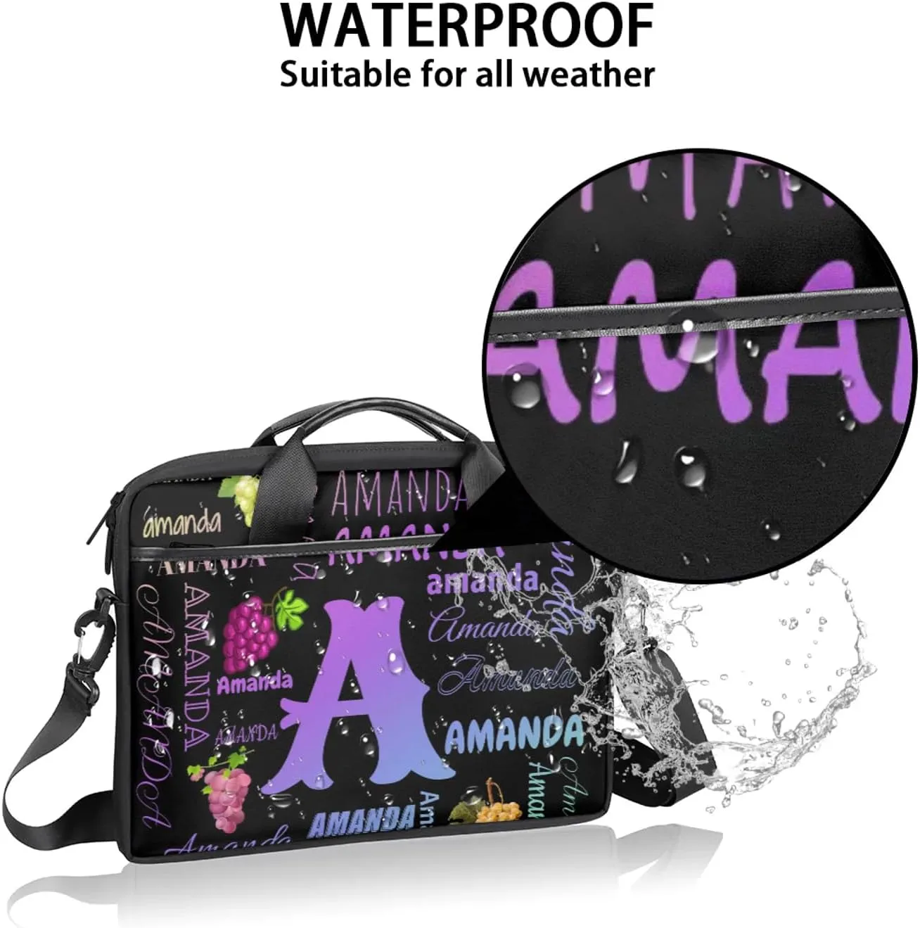 Personalized Laptop Bag Case Baseball Custom Computer Briefcases for Women Men Waterproof