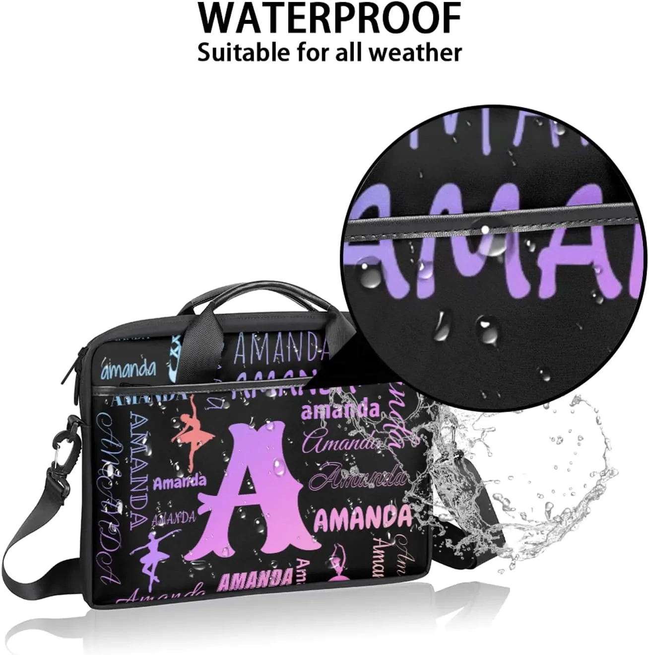 Personalized Laptop Bag Case Baseball Custom Computer Briefcases for Women Men Waterproof