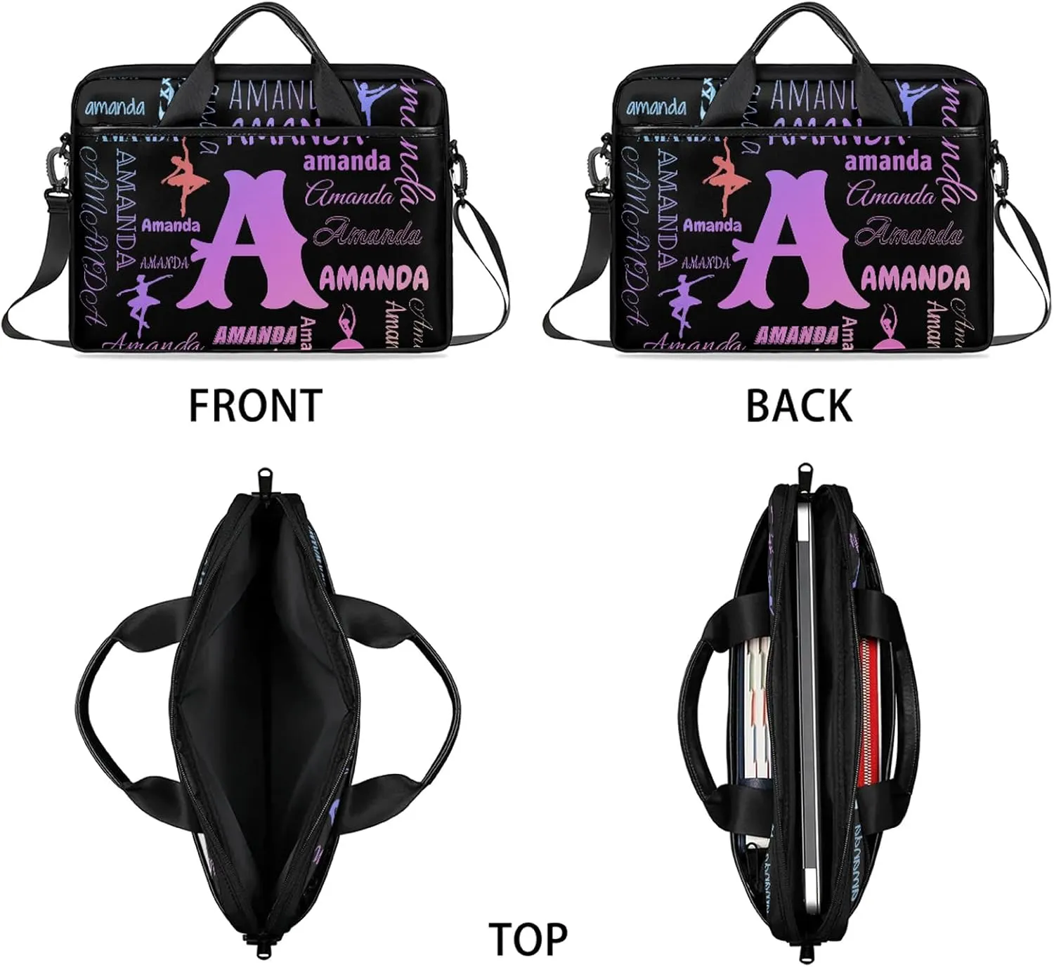 Personalized Laptop Bag Case Baseball Custom Computer Briefcases for Women Men Waterproof