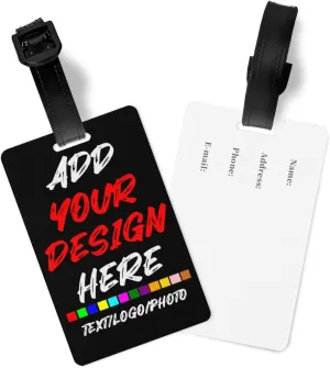 Personalized Luggage Tags Custom Image/Text/Logo Luggage Tag Customized Travel Suitcases Labels Tags for Travel, Business Trip, Gift