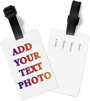 Personalized Luggage Tags Custom Image/Text/Logo Luggage Tag Customized Travel Suitcases Labels Tags for Travel, Business Trip, Gift