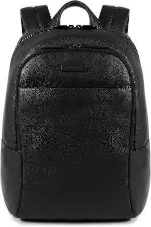 PIQUADRO Modus Special Leather Backpack, Black, 40 cm, Backpack