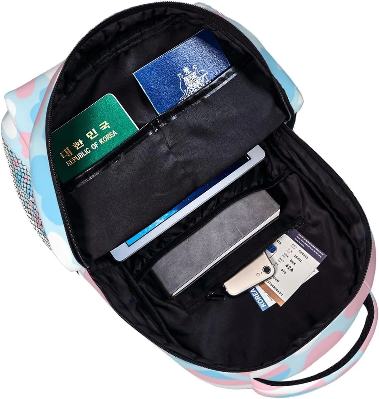 Pride Hearts Transgender Backpack Double Shoulder Bag 15 Inch Laptop Bagpack for Hiking Work Camping Travel