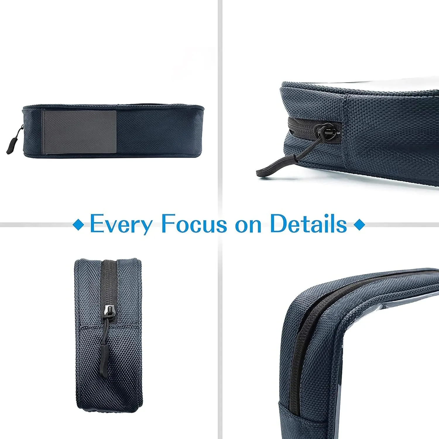 ProCase TSA Approved Travel Toiletry Bag Pouch, Matte Clear Travel Organizer Airport Carry-On Checkpoint Airline Compliant Storage Bag for Toiletries Liquids Creams and Cosmetics -Navy