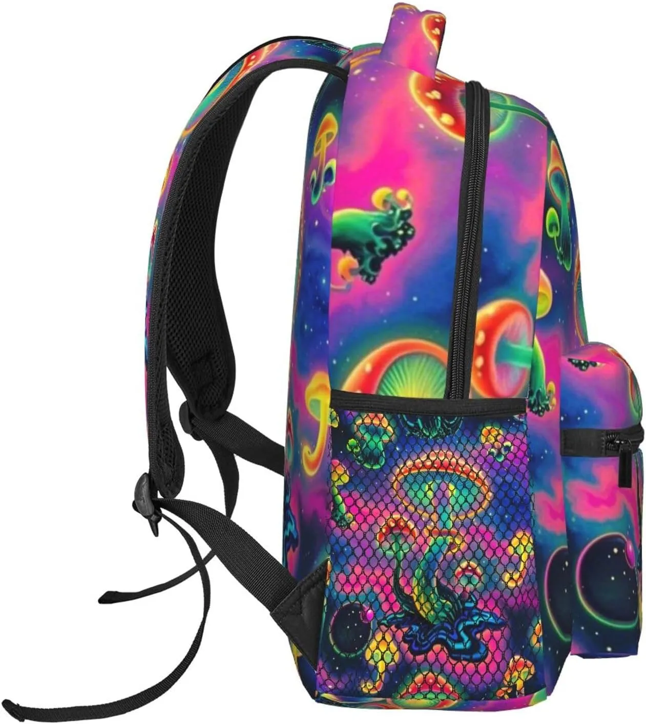 Psychedelic Starry Sky Mushroom Adult Backpacks 15 Inch Laptop Backpack Double Shoulder Bag for Work Travel Gifts