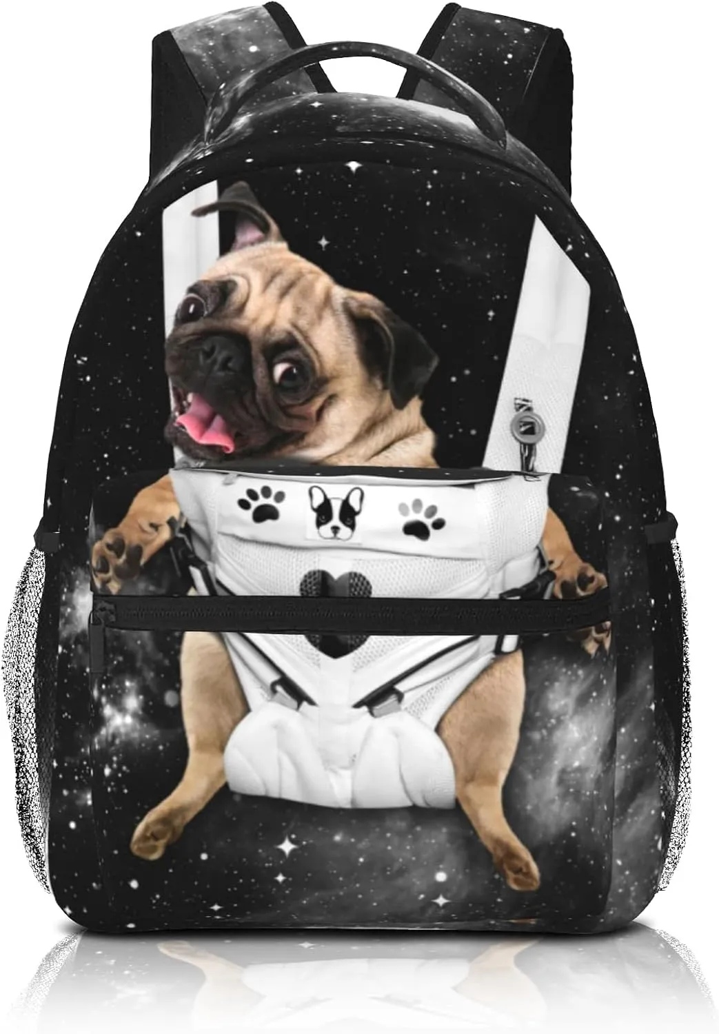 Pug Print Puppy Starry Sky Dog Backpack Cute Backpack Animal For Kids Boys Girls Students Personalized Laptop Tablet Travel School Bag With Multiple Pockets Dog16 Inch
