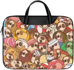 Puglie Pug Laptop Case Slim Water Resistant Computer Bag with Handle Briefcase for Work