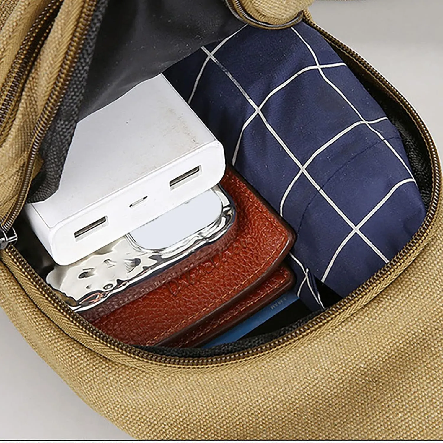 Purses for Women 2025 Men's Casual Solid Color Simple One Shoulder Zipper Messenger Bag