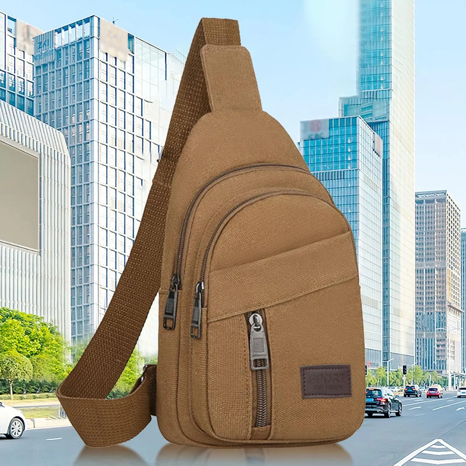 Purses for Women 2025 Men's Casual Solid Color Simple One Shoulder Zipper Messenger Bag