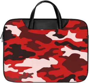 Red Black Camouflage Laptop Case Slim Water Resistant Computer Bag with Handle Briefcase for Work