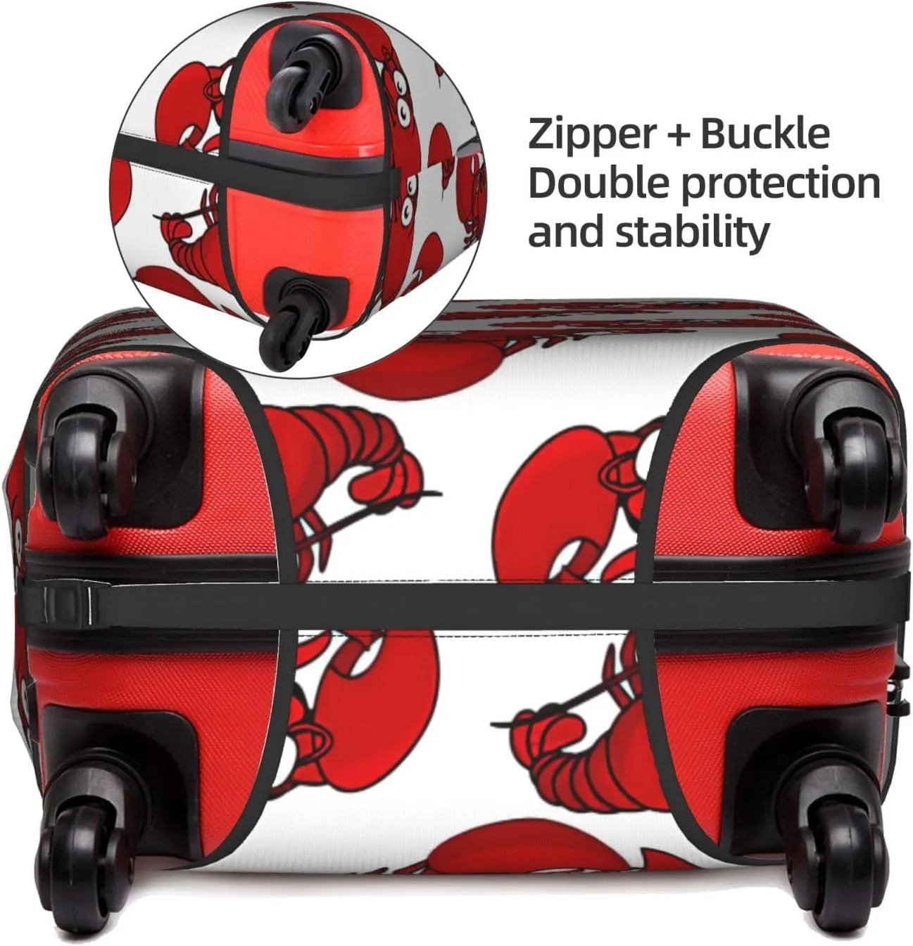 Red Lobster Print Print Washable Suitcase Cover Protective Luggage Cover Anti Scratch Travel Gear Protector