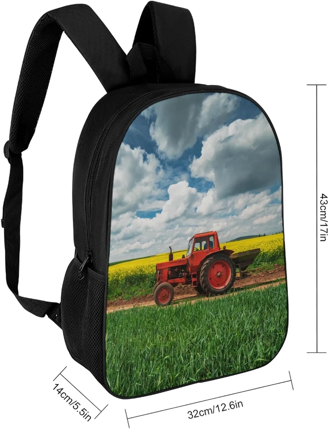 Red Tractor School Backpack Lightweight Laptop Backpacks Large Capacity 1 Main Compartment Outdoor Bookbag for Kids Boys Girls (Color2)