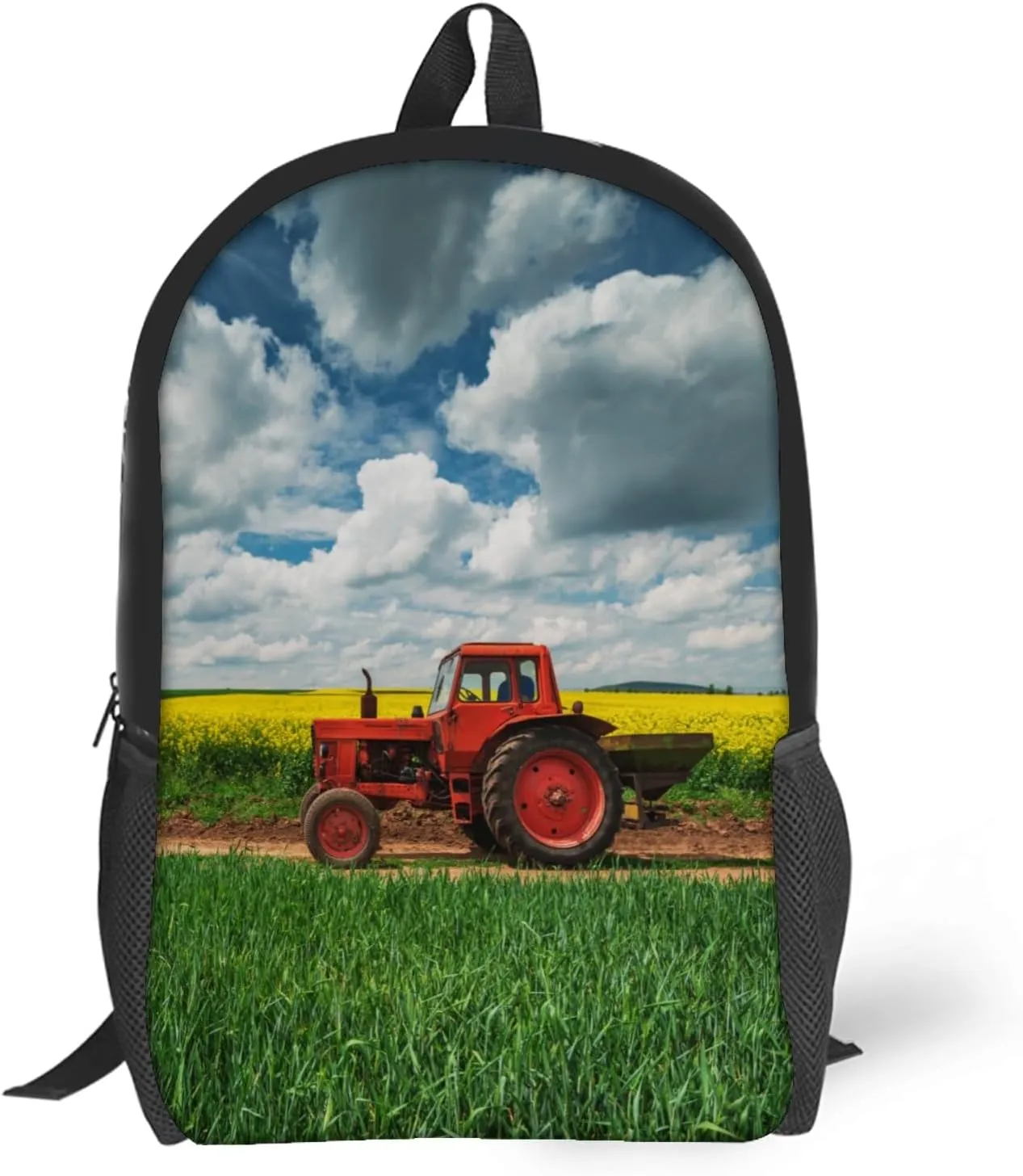 Red Tractor School Backpack Lightweight Laptop Backpacks Large Capacity 1 Main Compartment Outdoor Bookbag for Kids Boys Girls (Color2)