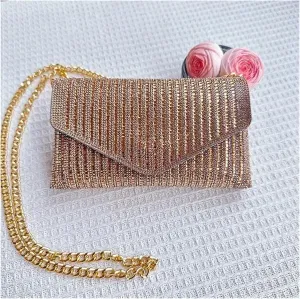 Rhinestone Bags Rhinestone Purse Hand Bags for Women Handbags Chain Silver Purse Party Bags(Golden 18x3x10CM)