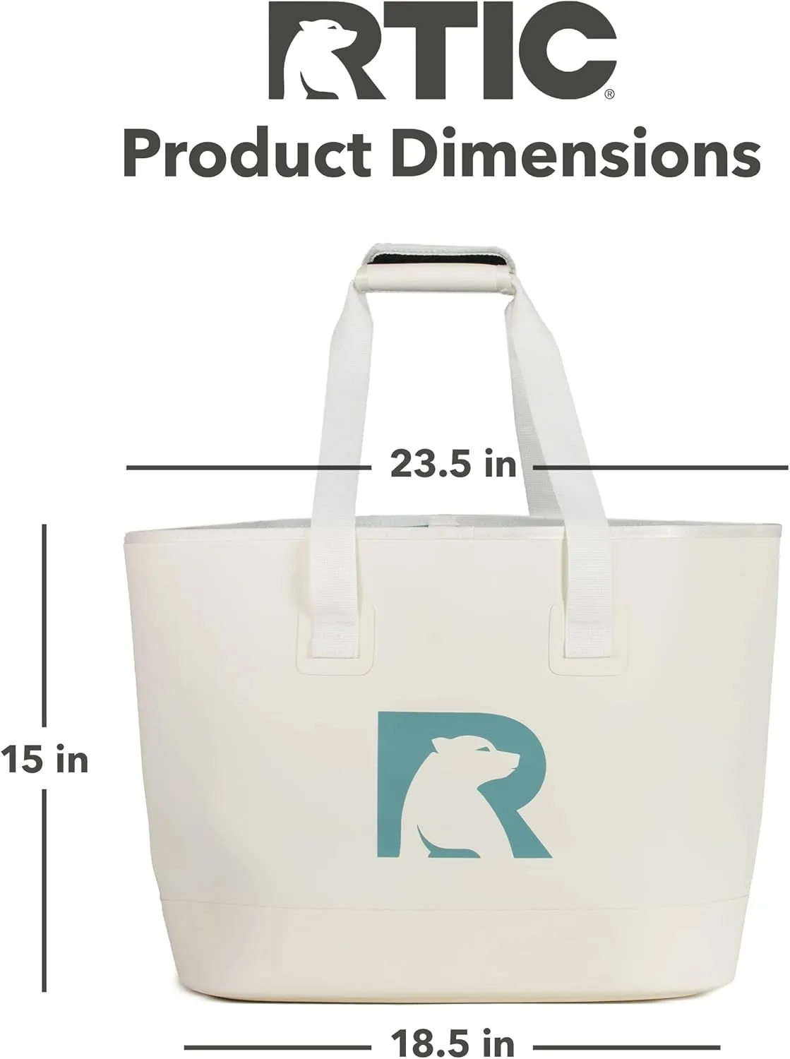 RTIC Ultra-Tough Tote Bag, Waterproof for Beach, Pool, Towel, Grocery, Shopping, Heavy-Duty, Puncture Resistant, Large