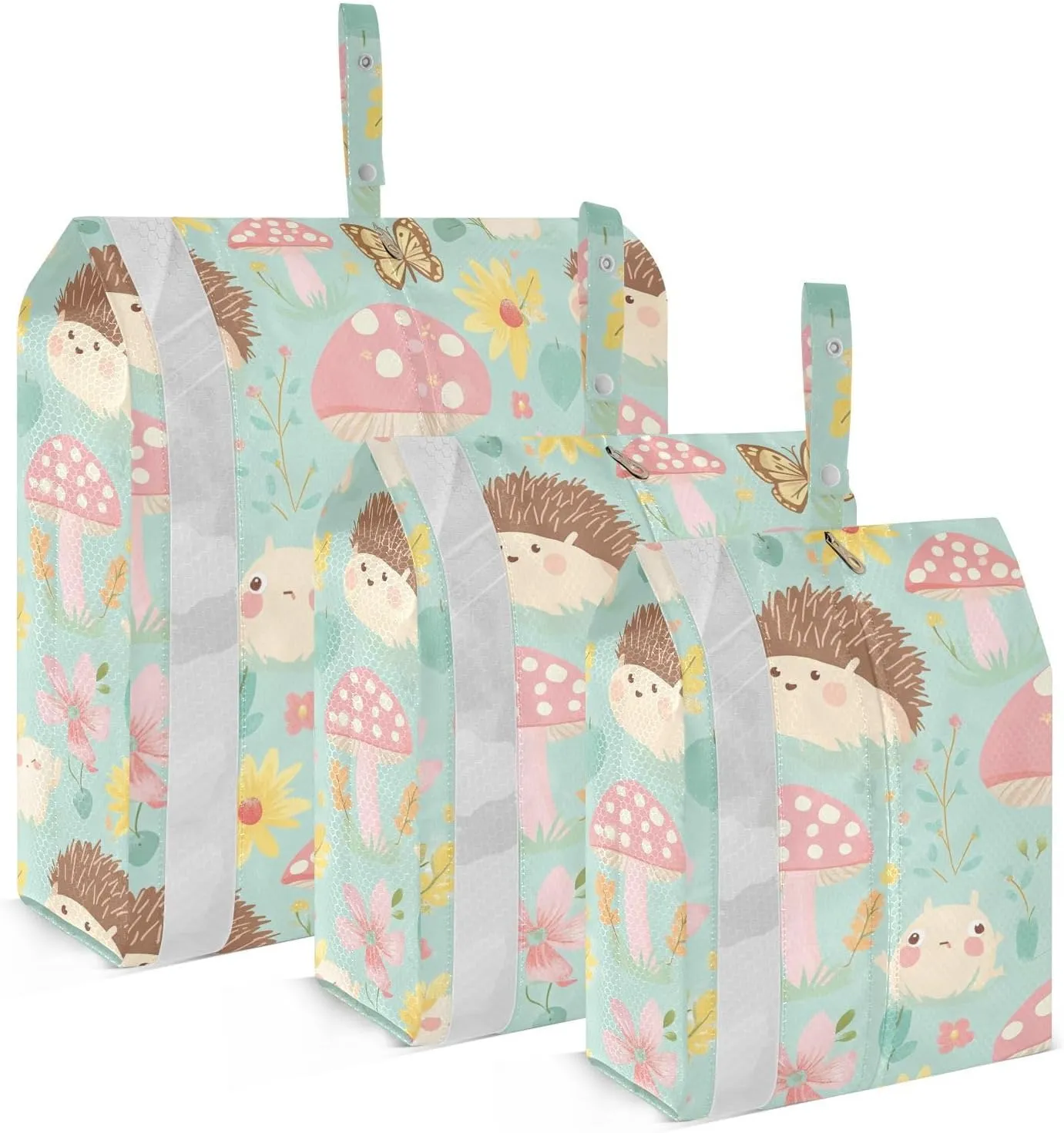 Safari Pastel Personalized Animals 3pcs Travel Packing Storage Bags With Zipper Garment Bag Closet Storage Small Travel Bag Office Organizers And Storage