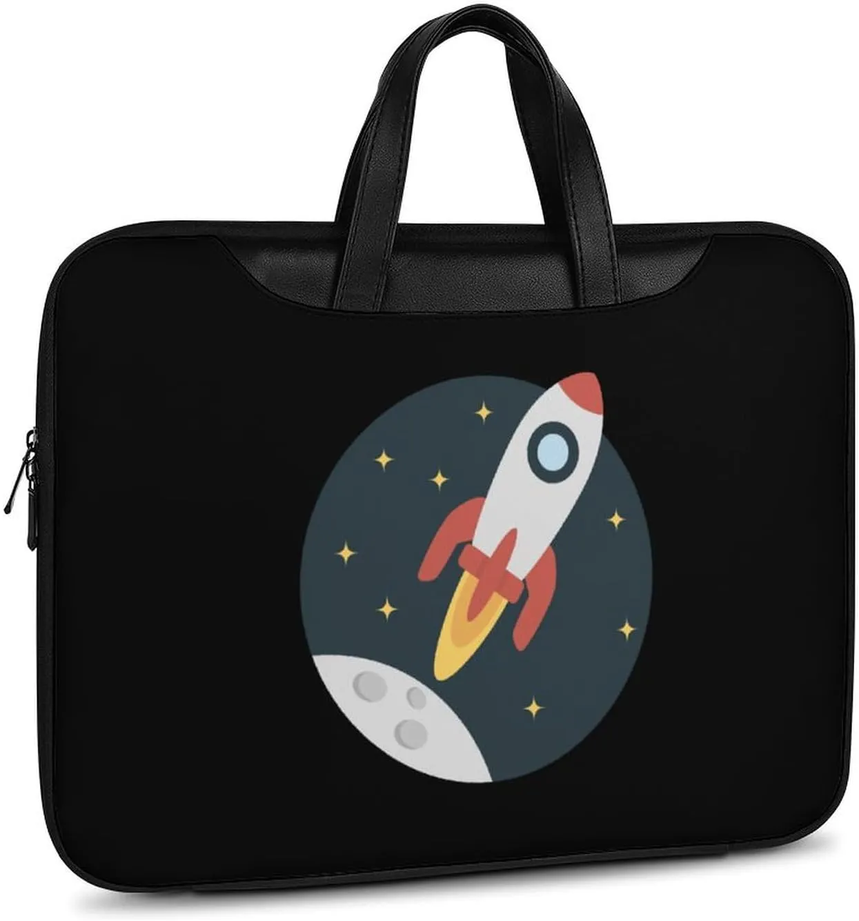 Sapce Rocket Leather Bag Laptop Case Slim Water Resistant Computer Bags with Handle Briefcase for Work