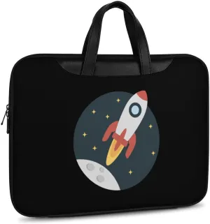 Sapce Rocket Leather Bag Laptop Case Slim Water Resistant Computer Bags with Handle Briefcase for Work